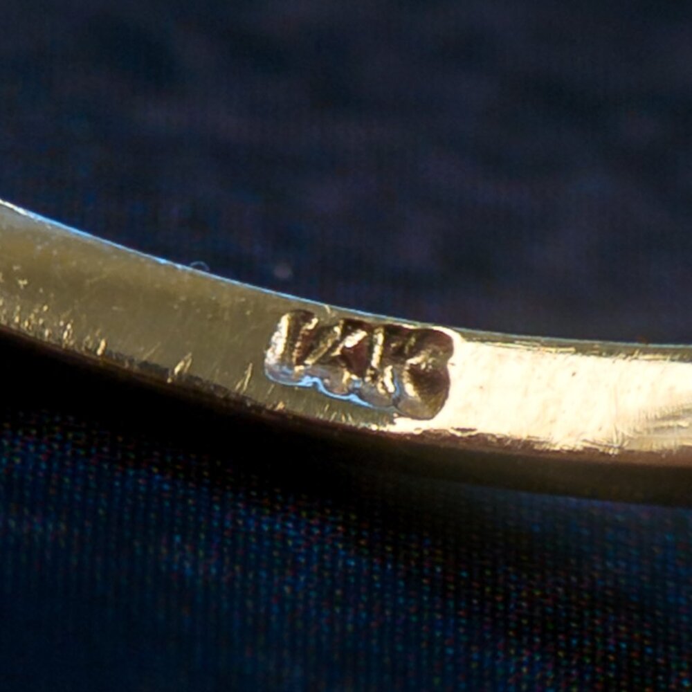 14k Gold Oval Blue Topaz Ring with Diamond Accents - Picture 10 of 15